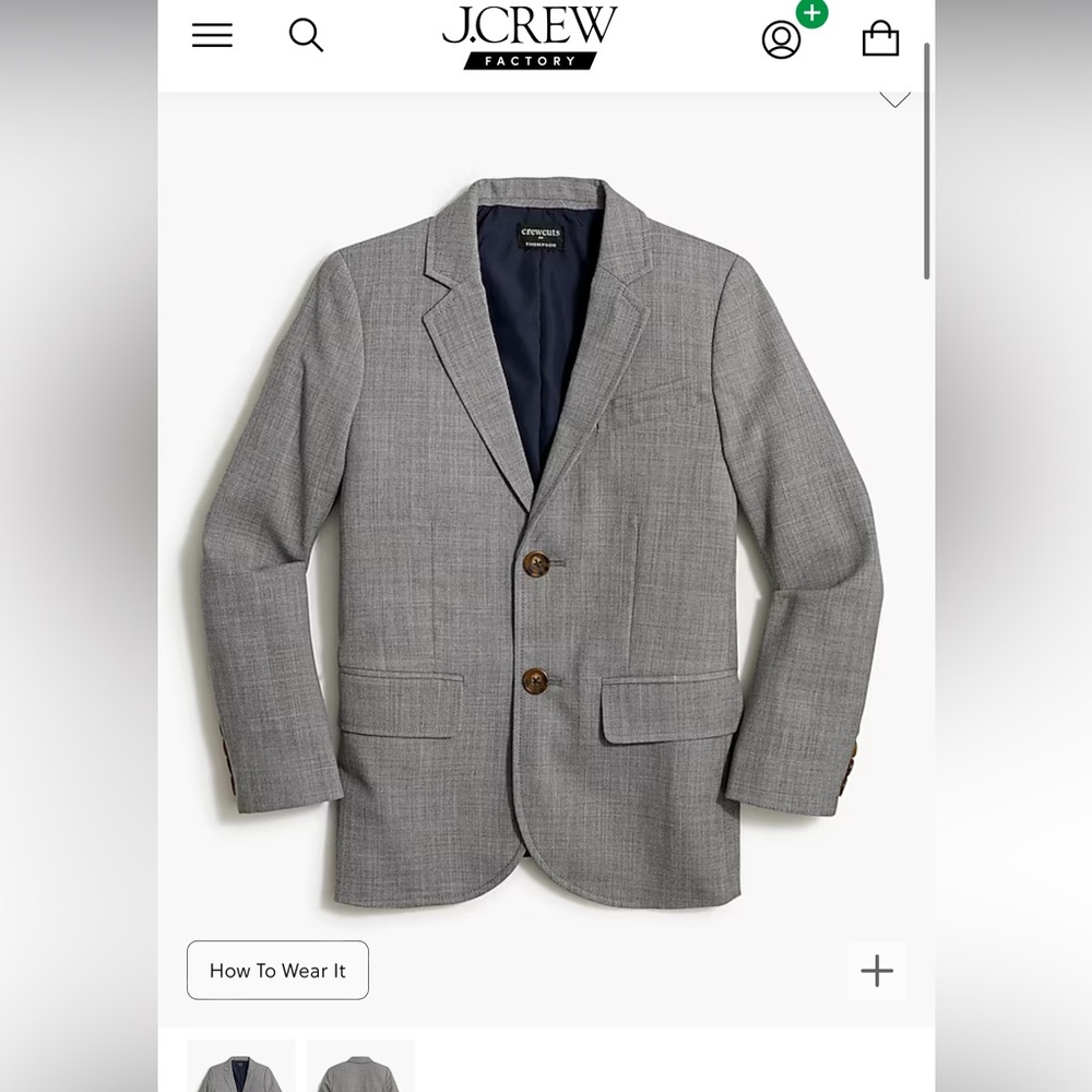 Boys size 14 charcoal suit. Work only once. In perfect condition.